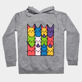 rainbow cats geometric Hoodie